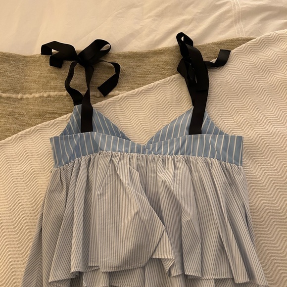 Zara mixed patter tie strap peplum top - Picture 4 of 5